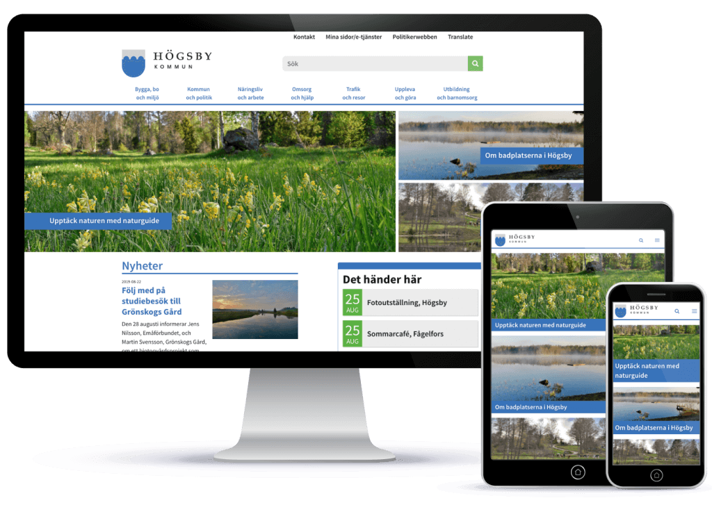 Webbyrån Novitell utvecklade en topmodern hemsida åt Högsby kommun, baserad på Symfony-ramverket, med eZ platform som CMS.