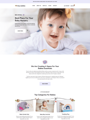 Webbdesign för barnklädesbutik