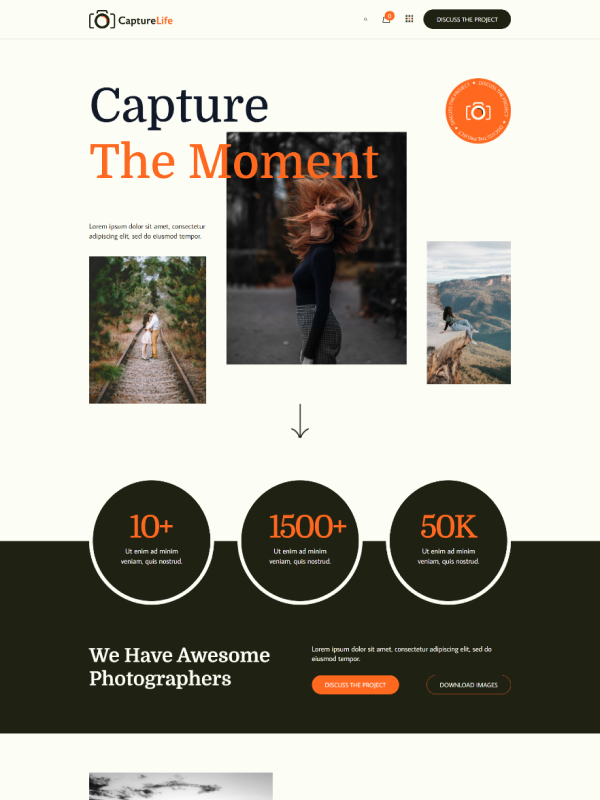 Webbdesign för fotograf