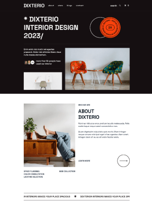 Webbdesign för inredningsbutik