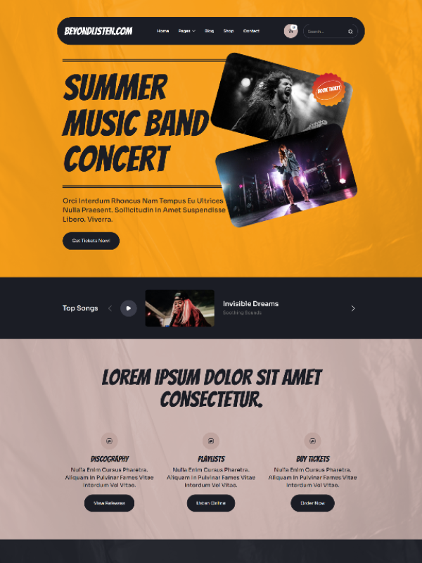 Webbdesign för konsertarrangör