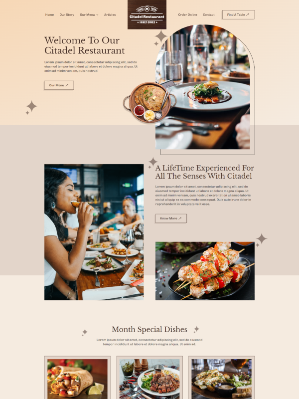 Webbdesign för restaurang