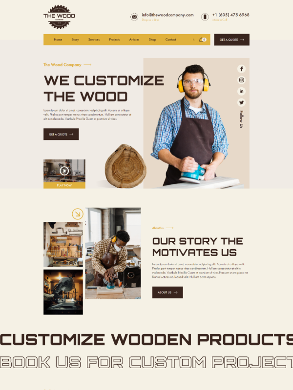 Webbdesign för snickeri